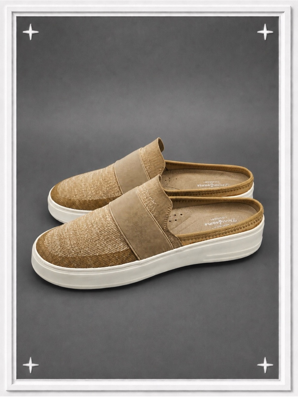 Beige Knit Platform Slip On Shoes | Women’s 9